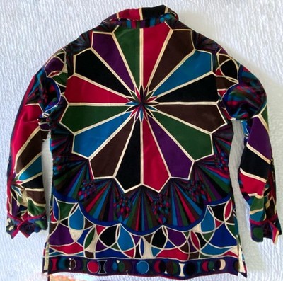 1960s Emilio Pucci Velvet Jacket Signed Print Saks Fifth Avenue Italy