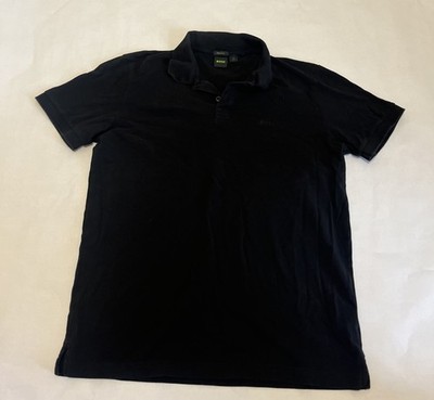 HUGO BOSS Men's Polo Shirt Green Label Moisture Management Black Size XL