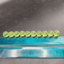 Lot Of 10 Vaseline Glass Uranium Glass Marbles Uv Glow