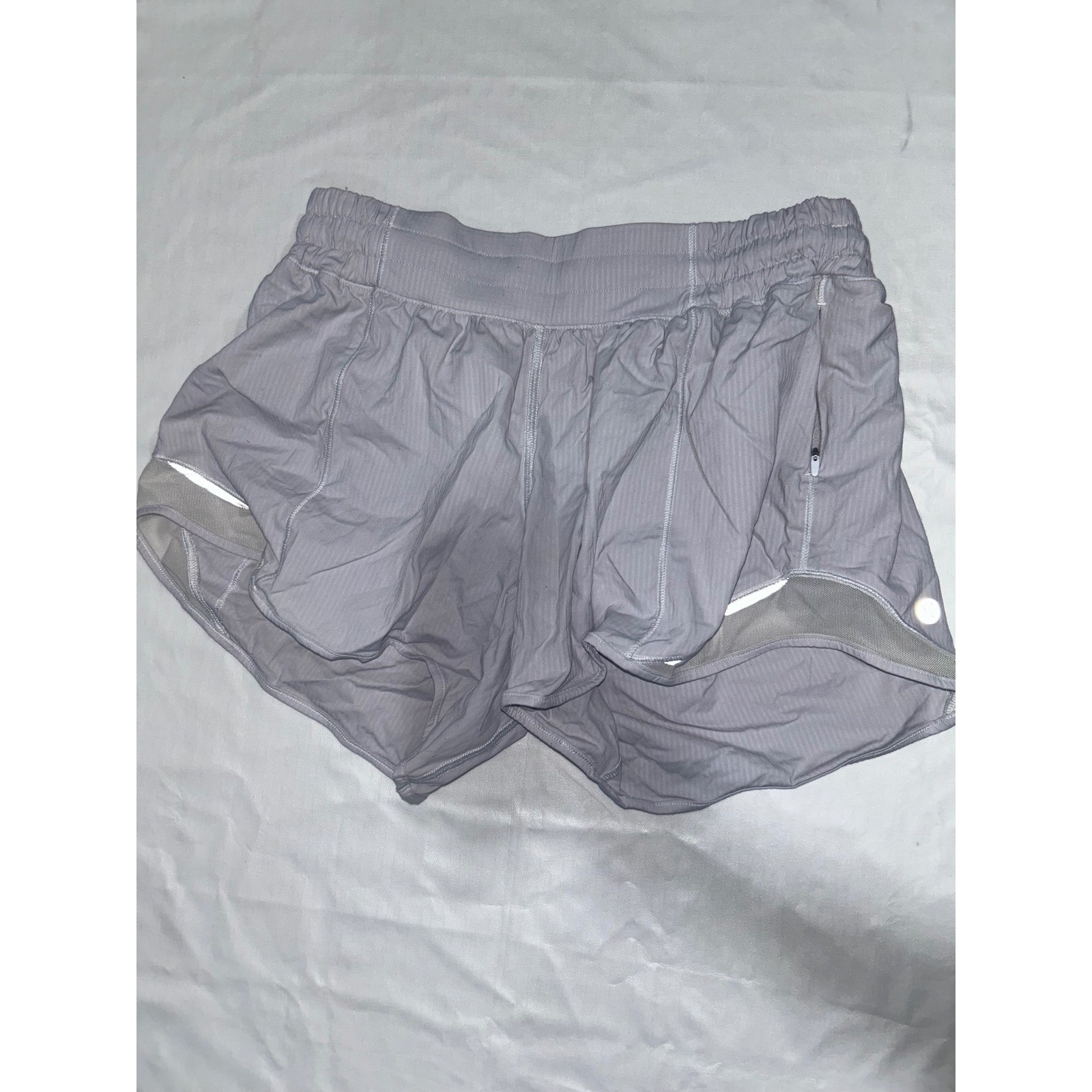 Lululemon Track That High-Rise Lined Short 3 Gray Lilac Running Shorts Sz 4