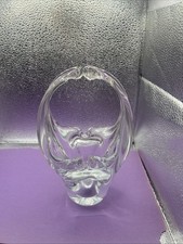 Murano Collectible Vtg Thick Heavy Clear Art Glass Basket Candy Dish Vase Paper