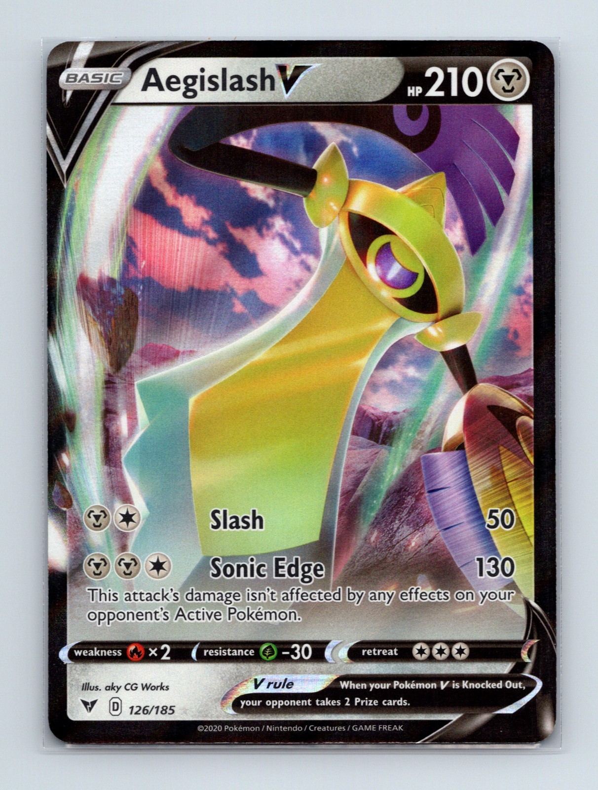 Aegislash V - 126/185 Vivid Voltage Ultra Rare Pokemon - LP