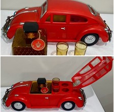 Vintage Rare Red VW VOLKSWAGEN BEETLE Bug MUSIC BOX Scotch Whiskey DECANTER