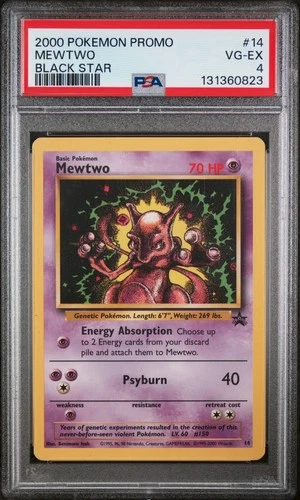2000 POKEMON PROMO BLACK STAR #14 MEWTWO PSA 4