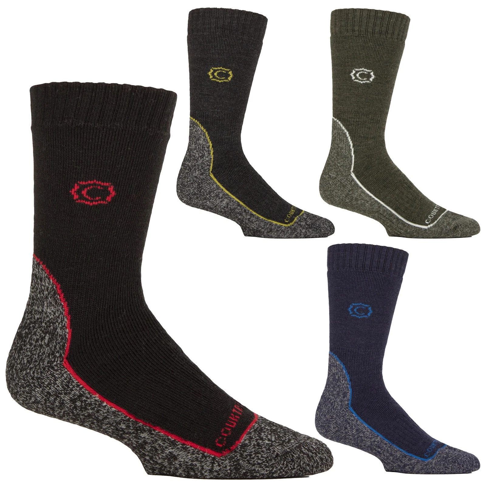 Country Pursuit - Mens Wool Blend Cushioned Walker Hiking Socks