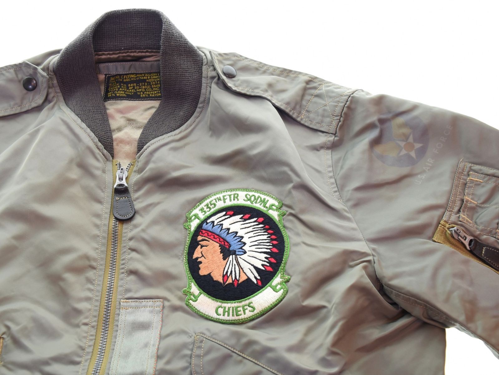 Buzz Rickson's Type L-2B Flight Jacket M Nylon Kh… - image 3