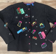 Wool Holiday Cardigan By Karen Scott Sport. Size Medium