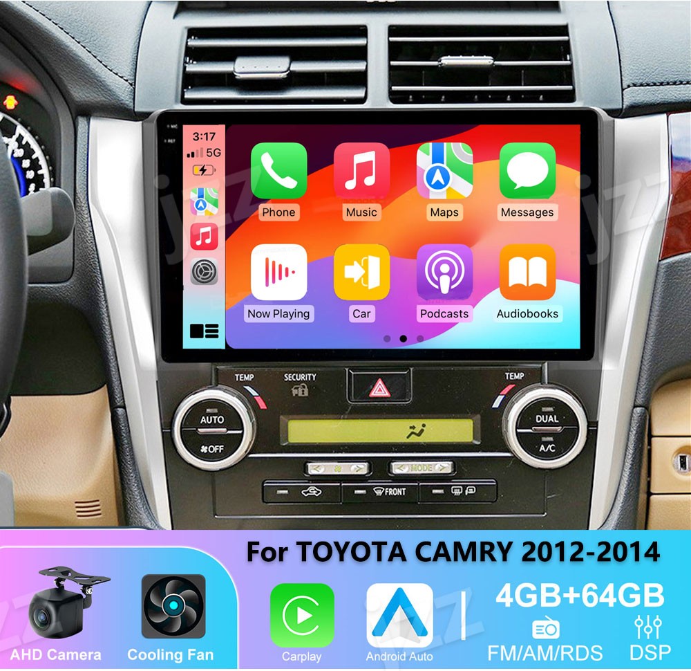 4-64GB Car radio Wireless Carplay Android auto For For TOYOTA CAMRY 2012-2014