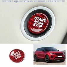 For Range Rover Evoque 20-24 Red Real Carbon Fiber One-Button Start Switc Trim