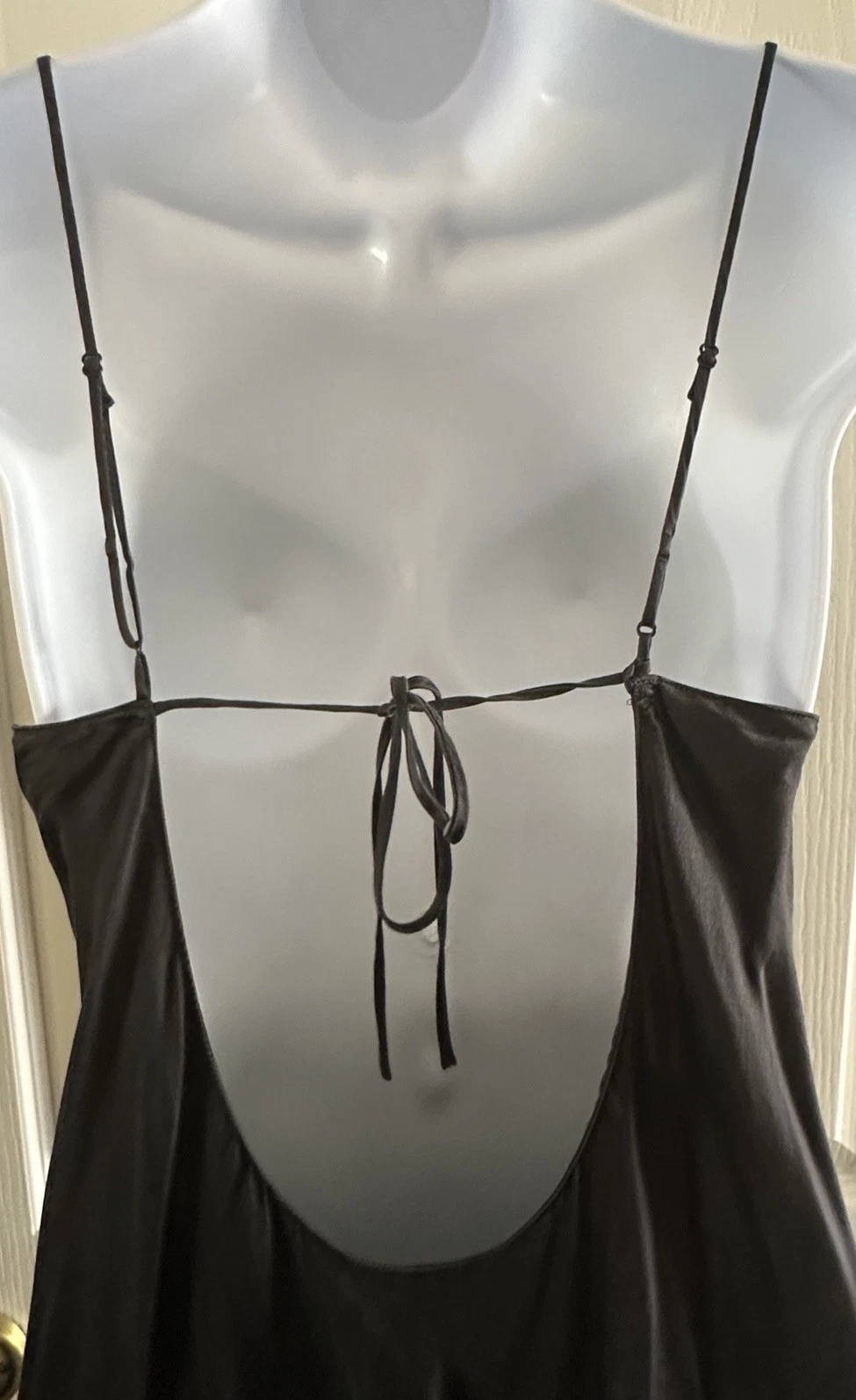 UNDERCOVER Y2K Victoria’s Secret Seta Nero Drappeggiato Taglio Bias Vintage Mini Abito Slip Dress M