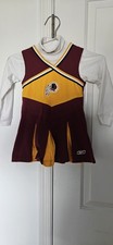Reebok Girl's Redskins Cheerleading Skirt  embroidered shirt size 4T.