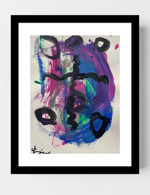 GUAJARDO Original Abstract Expressionism Totem of Emotions 12X9 Paper Signed Art