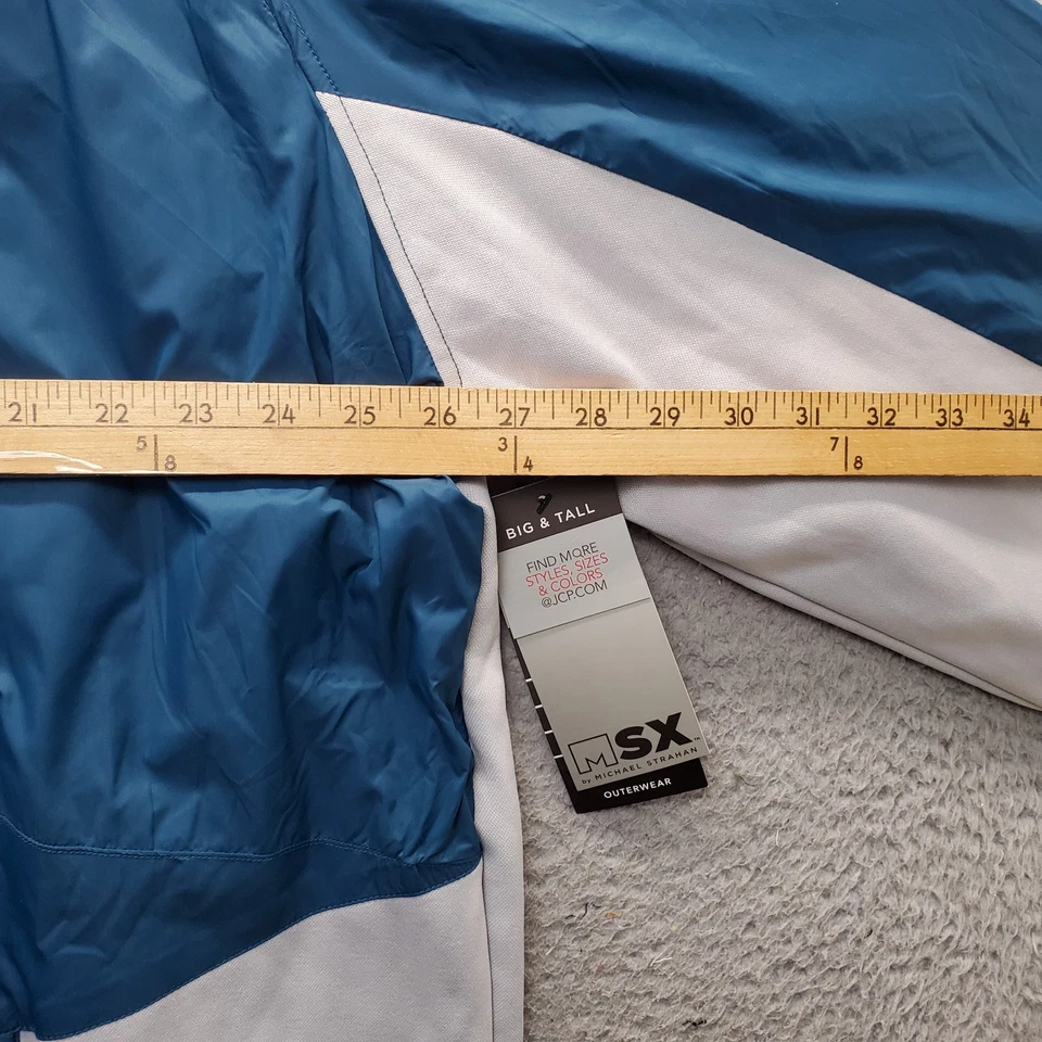 Chaqueta cortavientos MSX para hombre 3XLT multi cremallera bolsillo manga larga falso cuello cremallera Foto 3 de 4