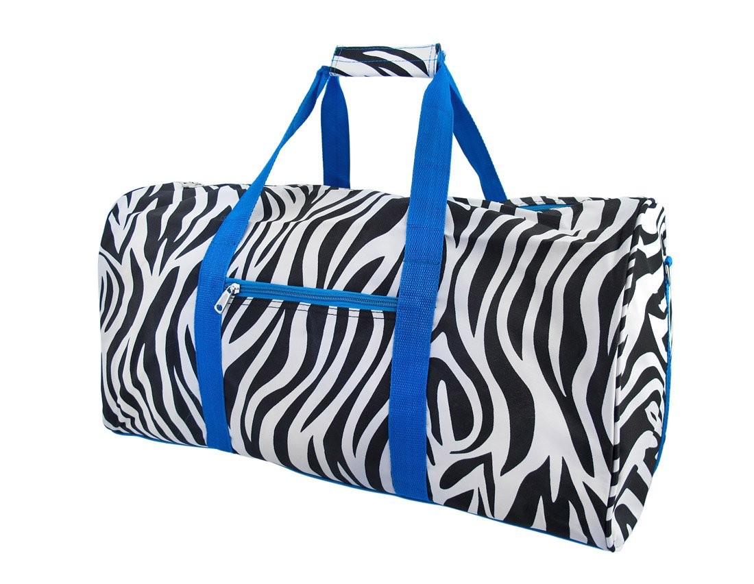 World Traveler Blue Zebra Gym Duffle Bag 21-inch