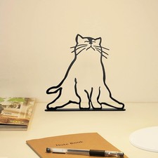 Minimalist Cat Art Sculpture – Metal Wall Decor | Lightweight, Powder-Coated