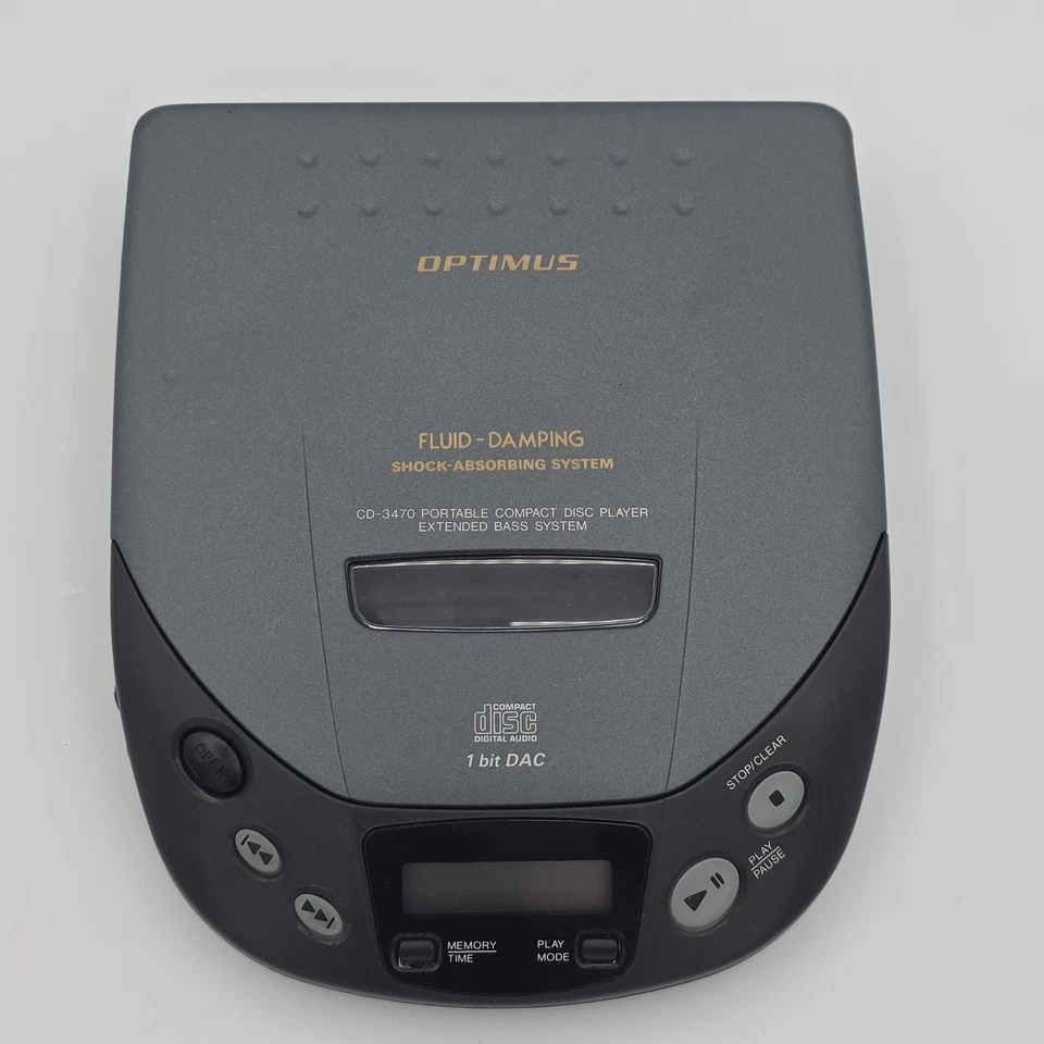 Reproductor de audio digital compacto portátil Optimus CD-3470 de colección - probado  Foto 2 de 4