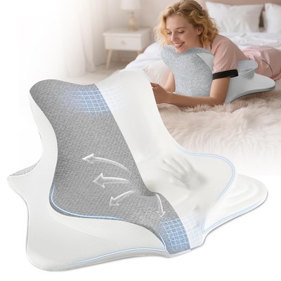 Reading Pillow for Bed Adult Rest, Ergonomic Memory Foam Bed Reading Pillow B...