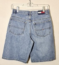 Boys Vintage 90's Tommy Jeans Hilfiger Blue Denim Shorts sz 16
