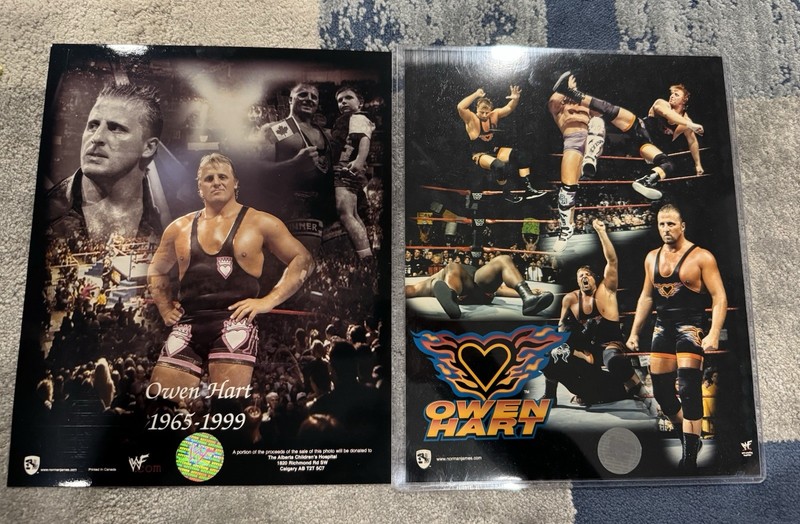Set of 2 Owen Hart 8x10 Photos WWF WWE VERY RARE