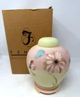 Fenton Floral Vase Hand Painted Hand Signed Numbered 2/10 M. Kibbe Lid Base NEW