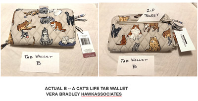 ACTUAL B  Cat's Life Essential Tab Wallet NWT Vera Bradley CATS NWT