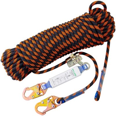 DIJJIG Rope Harness Safety Lanyard 25ft Vertical Roofing Rope With Grab Snap ...