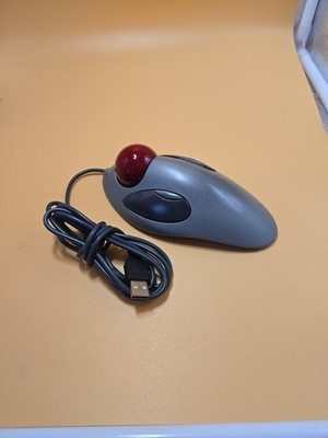 Logitech T-BC21トラックボール グレー 赤ボール Logitech Trackman Marble Mouse (T‑BC21) – Ergonomic USB Trackball