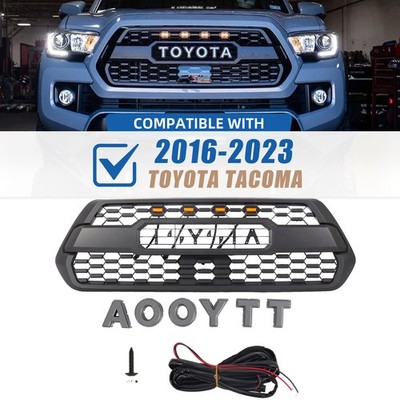 For 2016-2023 Toyota Tacoma TRD PRO Front Bumper Grille Mesh Grill w/Amber LED