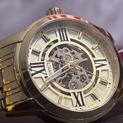 INVICTA 69129 Objet D Art Gold Men 41mm Stainless Steel Watch New Box N Pap