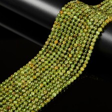Natural Peridot Smooth Round Beads Size 4mm 15.5'' Strand