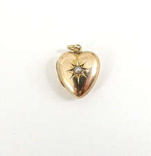 15ct Gold Heart Locket Pearl  Antique Victorian with Gift Box