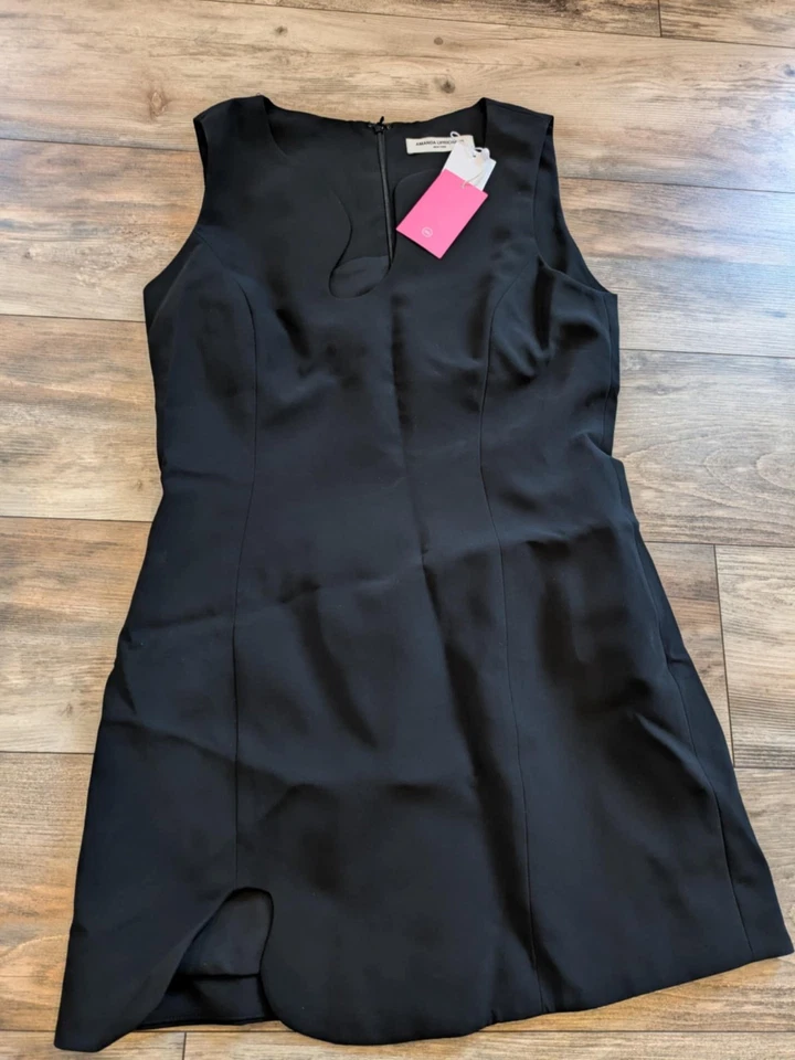 Amanda Uprichard Puzzle Cut-out Minidress in Black Lamé Size Medium  Newmarp$229 - Image 4 of 4