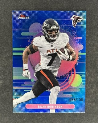 Topps 2025 Finest Bijan Robinson Uncommon Blue Refractor /150 #150 Falcons