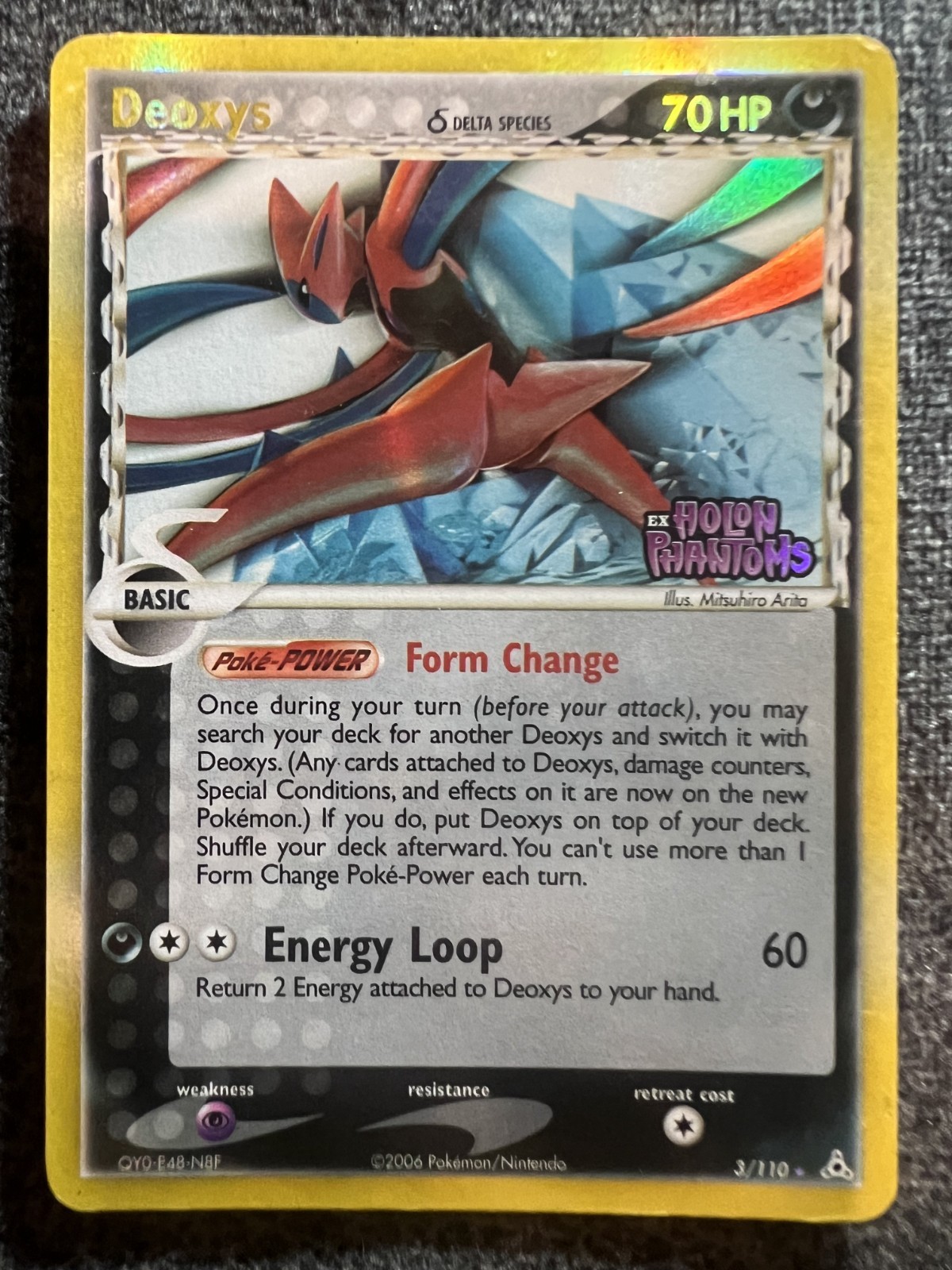 Deoxys 3/110 EX Holon Phantoms Stamped Holo Rare Pokemon Card NM
