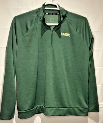 UAB Blazers 1/4 Zip Pullover Men's XL Nike Dri-Fit Navy Lightweight LS Green