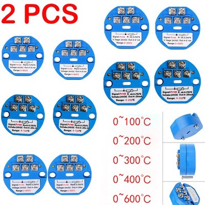 2Pack PT100 4-20MA 0-10V Temperature Sensor Transmitter Module New