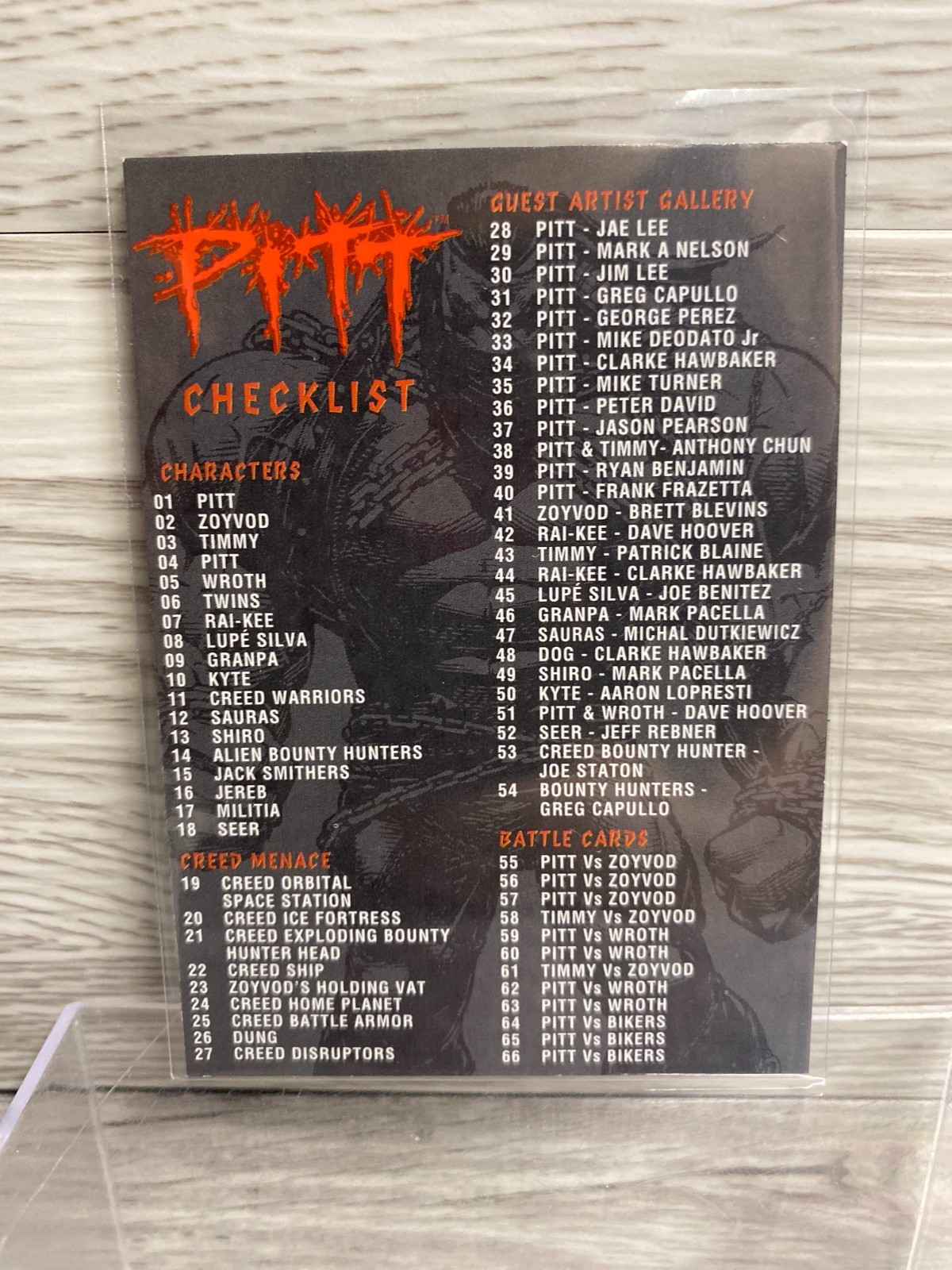1995 Pitt Trading Card Series Intrepid Image Comics #100 Checklist Chrome Foil
