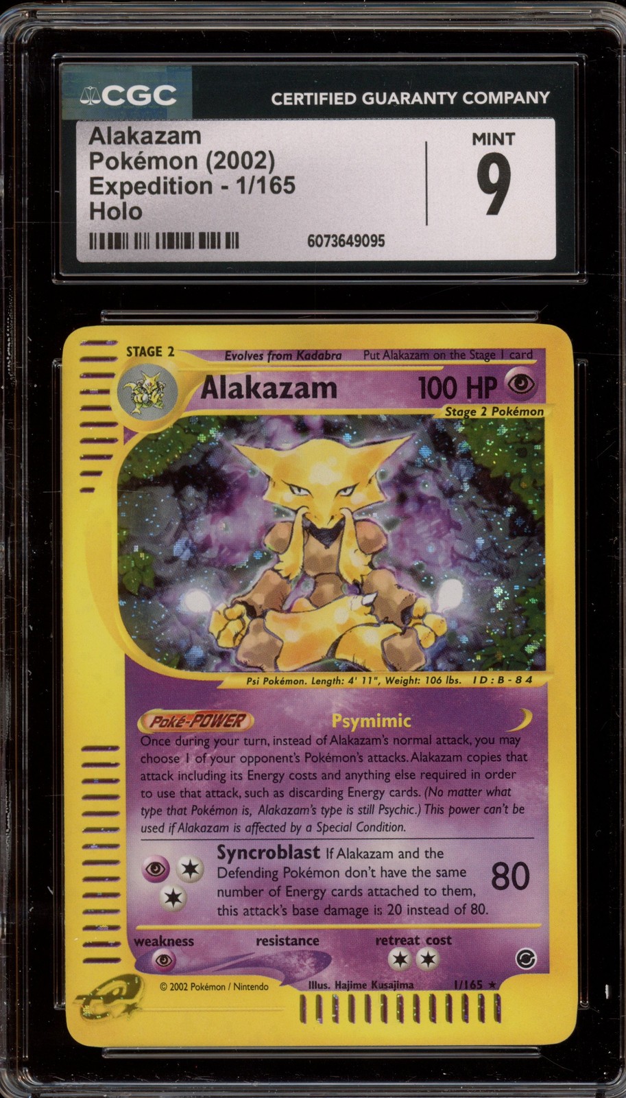 Pokemon Alakazam Expedition Holo Rare #1 CGC 9 Mint