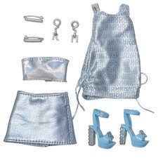 Rainbow High Gabriella Icely Doll Blue Silver Outfit Skirt Top Dress Jewelry Lot