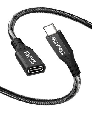SOLMIMI USB Type C Extender, (20Gbps/100W/4K) C 3.2 0.65FT, Matte-Black 