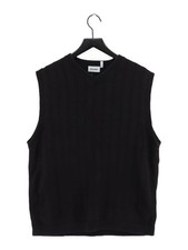 Weekday Men's Jumper L Blue 100 Cotton V-Neck Vest