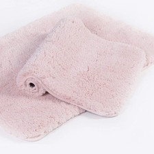 Walensee Shaggy 2Pc Bath Rug Set, 20x32, Blush, Absorbent Non-Slip Machine Wash