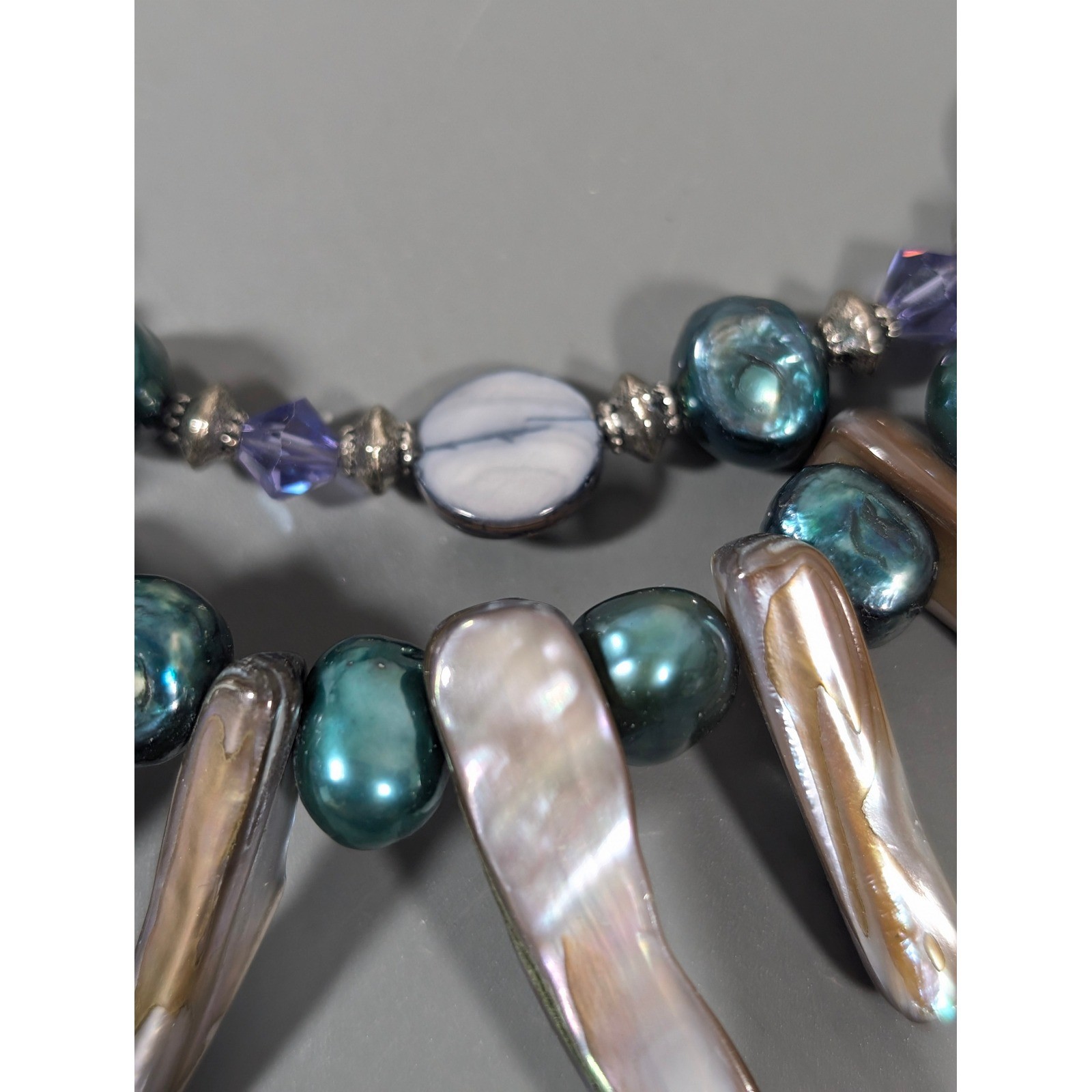 Artisan Abalone Shell Statement Necklace 18 Inch … - image 12