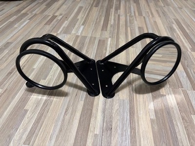 VW Baja Bug Offroad Side Mirror Mounting Brackets, With 5'' Flat Mirror (Set R-L)