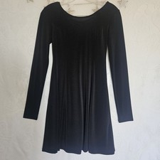 Forever 21 Small Little Black Stretch Lave Up Back Midi Dress 90s Grunge Gothic