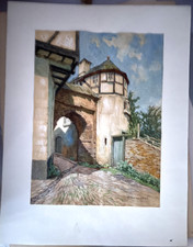 Aquarell " Reifferscheid Eifel Ostturm ", ca. 1920, Peter Holzenthal,
