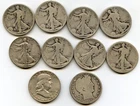 United States Half Dollars, Barber, Walking Liberty, & Franklin .900 Silver