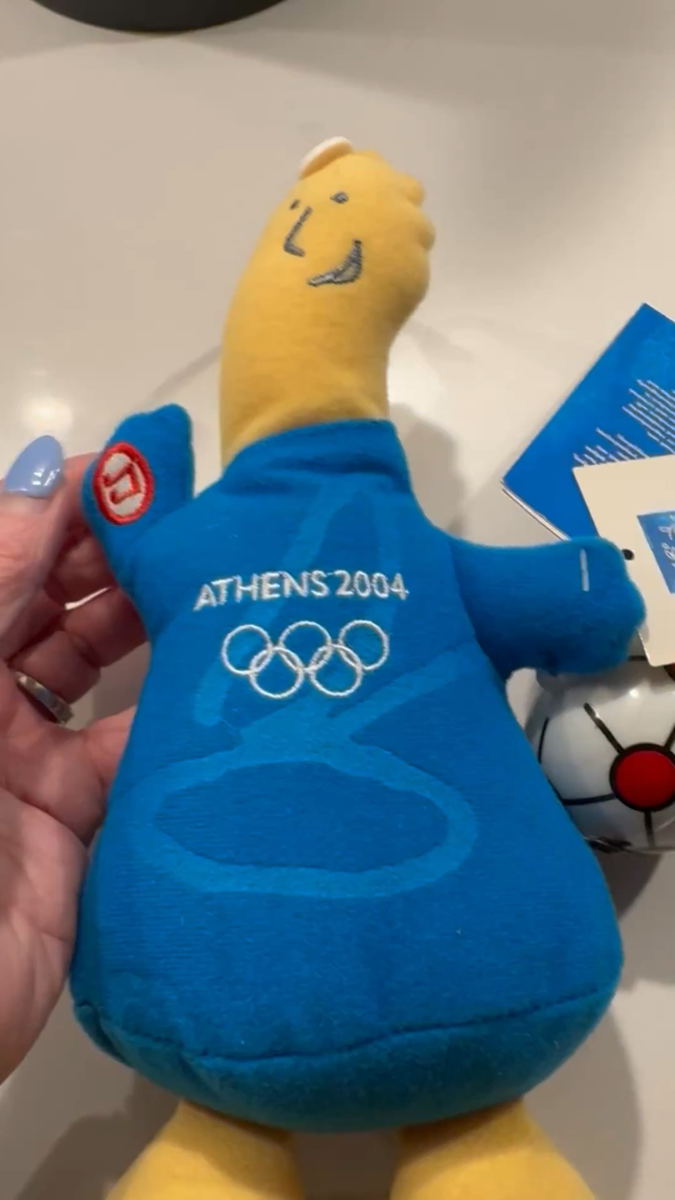 Athens 2004 Olympics Athena Mascot Plush Singing Ole Ole Soccer