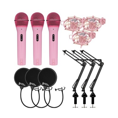 Samson Q2U Dynamic USB Mic Shockmounts Boom Arms Pop Filters 3 pack