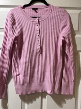 Talbots Large Pink Lightweight Sweater Button Feature Great Price
